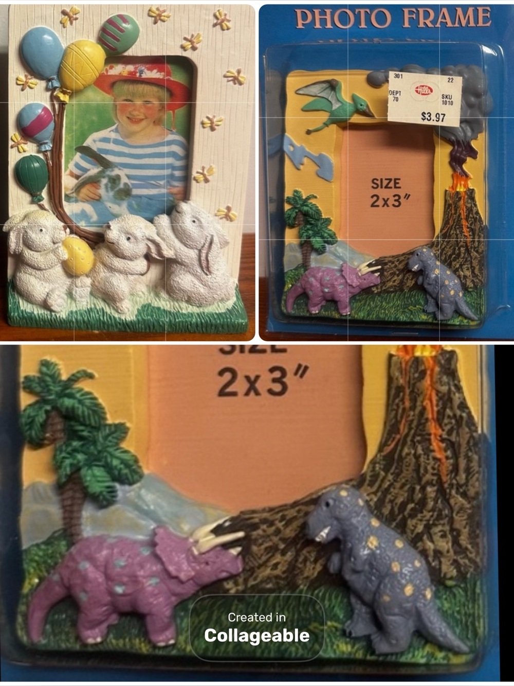 2 small frames 2x3 inch vintage NIP